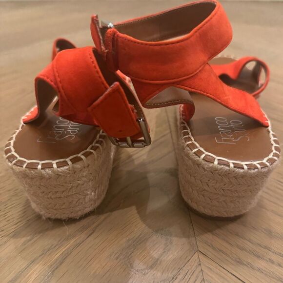 NEW Women's orange/Red Suede Espadrille Sandals game day football Clemson 9 - Picture 8 of 10
